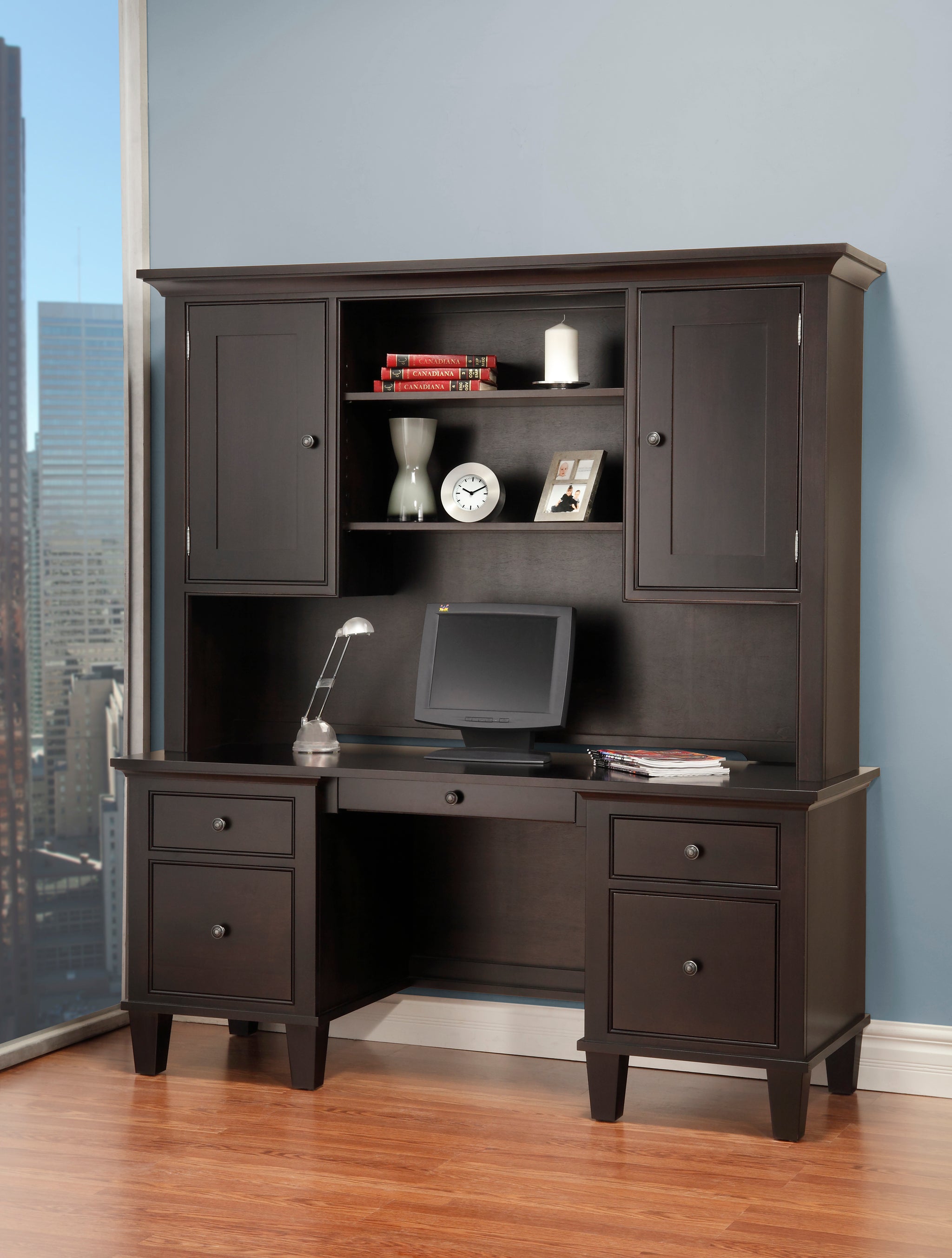 Computer Staions 1901 Georgetown Computer Station with hutch - The New Oak Tree