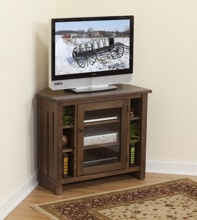 Canted Mission Corner Tv Stand